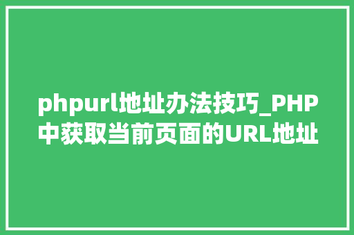 phpurl地址办法技巧_PHP中获取当前页面的URL地址的方法