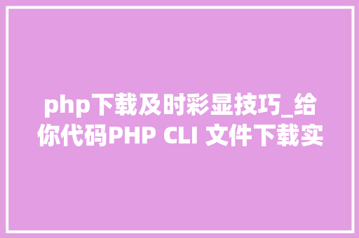 php下载及时彩显技巧_给你代码PHP CLI 文件下载实时彩显进度