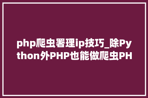 php爬虫署理ip技巧_除Python外PHP也能做爬虫PHP准时爬取代理IP