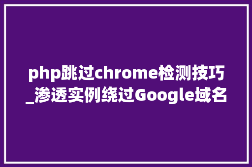 php跳过chrome检测技巧_渗透实例绕过Google域名检测机制