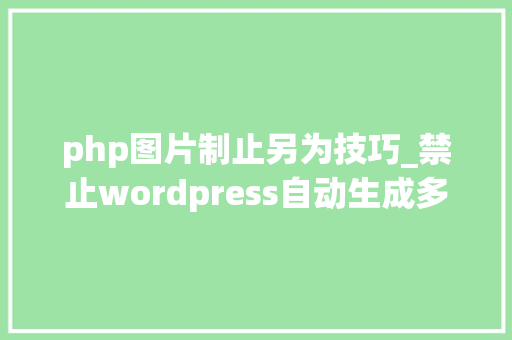 php图片制止另为技巧_禁止wordpress自动生成多尺寸的图片