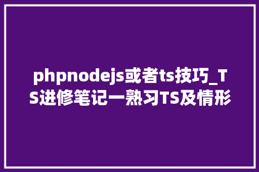 phpnodejs或者ts技巧_TS进修笔记一熟习TS及情形准备