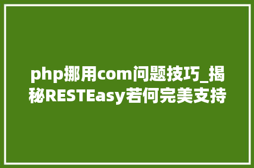 php挪用com问题技巧_揭秘RESTEasy若何完美支持JAVA 微做事中的多种数据格式