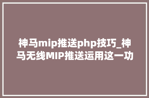 神马mip推送php技巧_神马无线MIP推送运用这一功能提升网站流量实际案例解析
