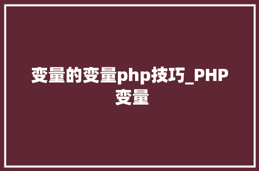 变量的变量php技巧_PHP 变量