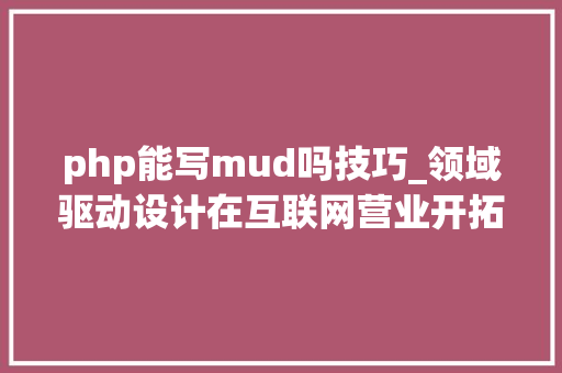 php能写mud吗技巧_领域驱动设计在互联网营业开拓中的实践