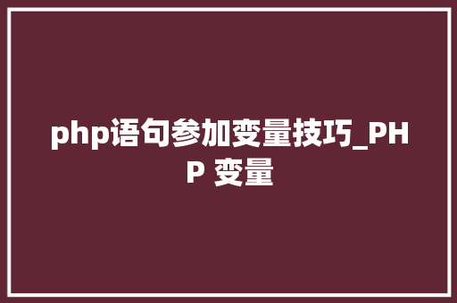 php语句参加变量技巧_PHP 变量