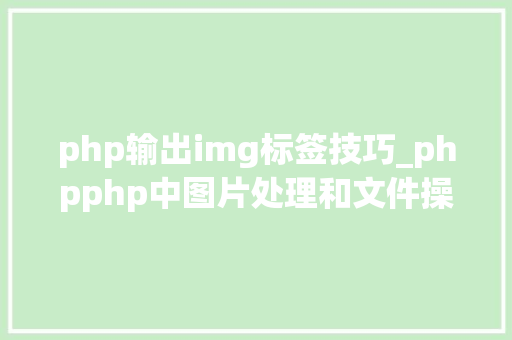 php输出img标签技巧_phpphp中图片处理和文件操作的方法小结附代码