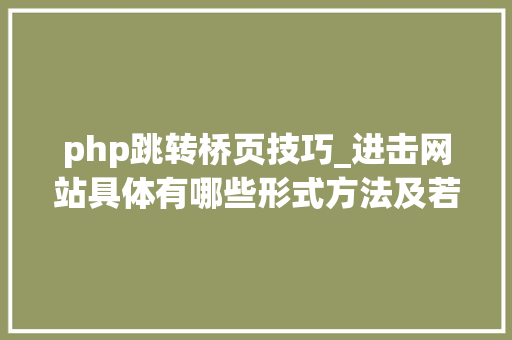 php跳转桥页技巧_进击网站具体有哪些形式方法及若何应对