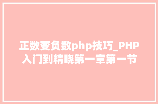 正数变负数php技巧_PHP入门到精晓第一章第一节