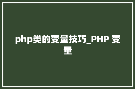 php类的变量技巧_PHP 变量
