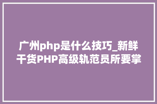 广州php是什么技巧_新鲜干货PHP高级轨范员所要掌握的技能才能赚大年夜钱
