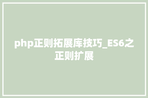 php正则拓展库技巧_ES6之正则扩展
