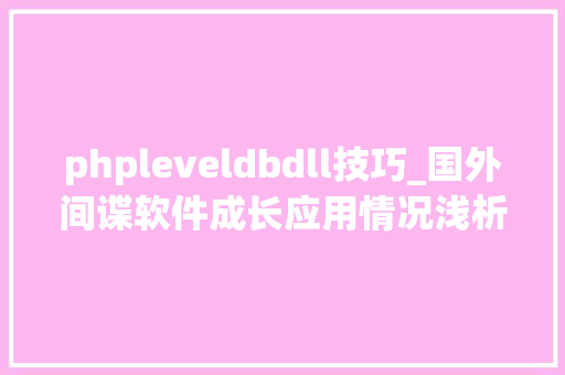 phpleveldbdll技巧_国外间谍软件成长应用情况浅析