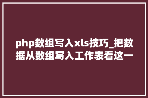 php数组写入xls技巧_把数据从数组写入工作表看这一篇就够了。