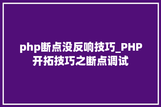 php断点没反响技巧_PHP开拓技巧之断点调试