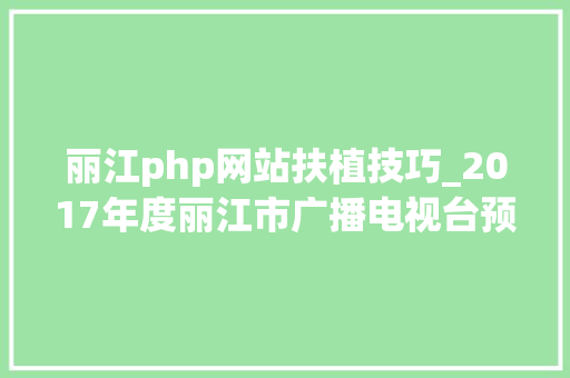 丽江php网站扶植技巧_2017年度丽江市广播电视台预算公示