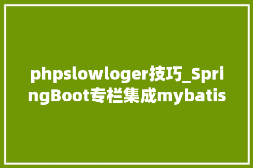 phpslowloger技巧_SpringBoot专栏集成mybatis以及restful风格样例演示第8讲