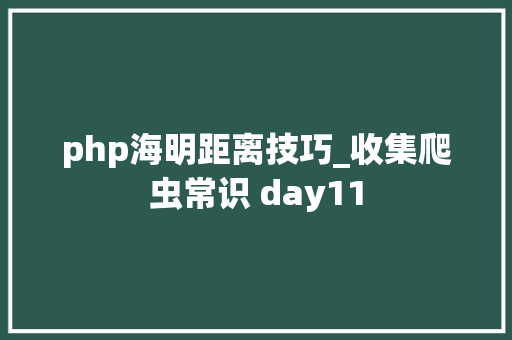 php海明距离技巧_收集爬虫常识 day11