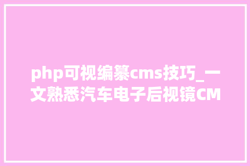 php可视编纂cms技巧_一文熟悉汽车电子后视镜CMS