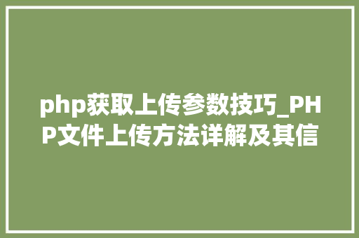 php获取上传参数技巧_PHP文件上传方法详解及其信息解析附视频