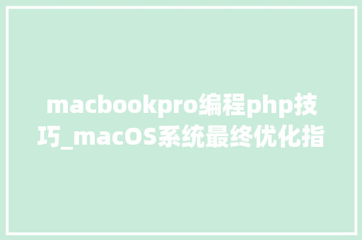 macbookpro编程php技巧_macOS系统最终优化指南及苹果电脑软件推荐