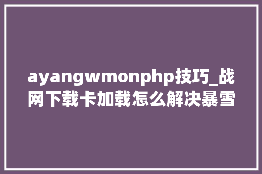 ayangwmonphp技巧_战网下载卡加载怎么解决暴雪战网国际服下载卡加载解决方法
