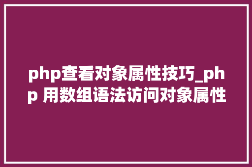php查看对象属性技巧_php 用数组语法访问对象属性