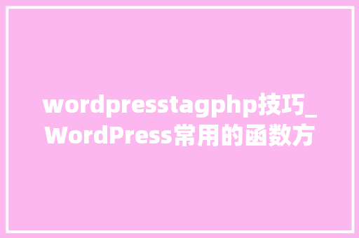 wordpresstagphp技巧_WordPress常用的函数方法汇总