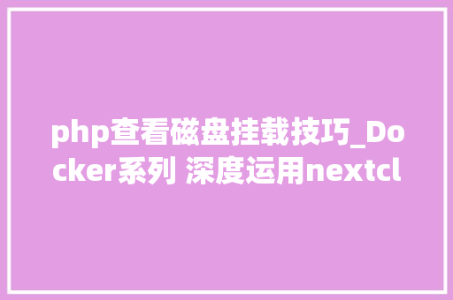 php查看磁盘挂载技巧_Docker系列 深度运用nextcloud九 硬盘挂载