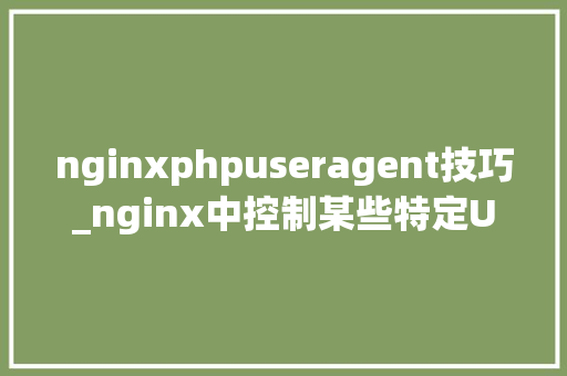 nginxphpuseragent技巧_nginx中控制某些特定UserAgent的来源访问