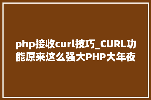 php接收curl技巧_CURL功能原来这么强大PHP大年夜神都在用