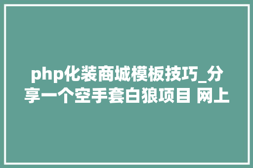 php化装商城模板技巧_分享一个空手套白狼项目 网上卖虚拟资料赚钱