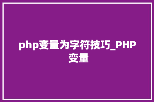 php变量为字符技巧_PHP 变量
