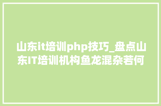 山东it培训php技巧_盘点山东IT培训机构鱼龙混杂若何选择