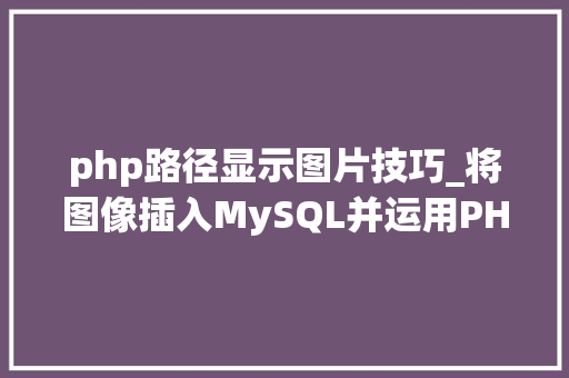 php路径显示图片技巧_将图像插入MySQL并运用PHP检索图像
