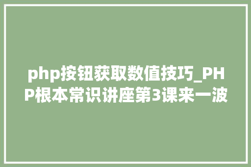php按钮获取数值技巧_PHP根本常识讲座第3课来一波最根本出现频率最高的实现办法吧