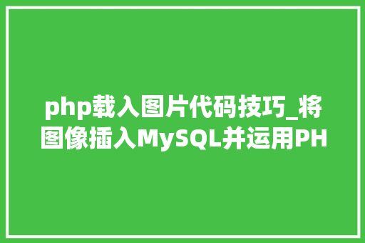 php载入图片代码技巧_将图像插入MySQL并运用PHP检索图像