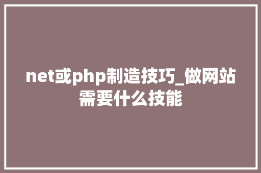 net或php制造技巧_做网站需要什么技能