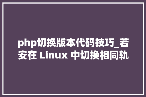 php切换版本代码技巧_若安在 Linux 中切换相同轨范的不合版本