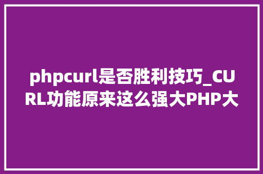 phpcurl是否胜利技巧_CURL功能原来这么强大PHP大年夜神都在用