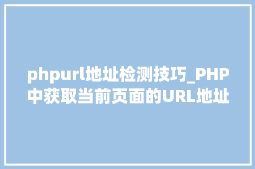phpurl地址检测技巧_PHP中获取当前页面的URL地址的方法