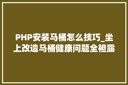 PHP安装马桶怎么技巧_坐上改造马桶健康问题全袒露