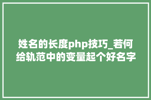 姓名的长度php技巧_若何给轨范中的变量起个好名字