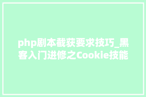 php剧本截获要求技巧_黑客入门进修之Cookie技能详解