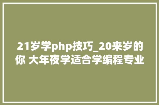 21岁学php技巧_20来岁的你 大年夜学适合学编程专业吗