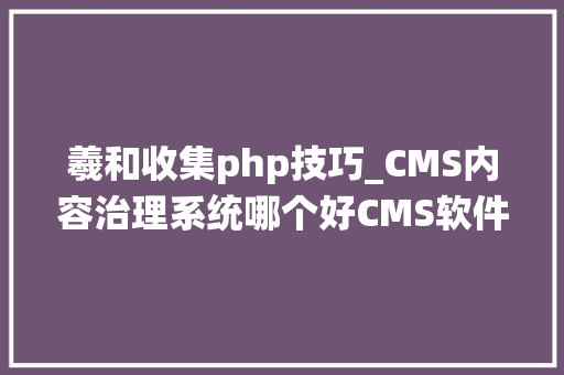 羲和收集php技巧_CMS内容治理系统哪个好CMS软件优缺点比较