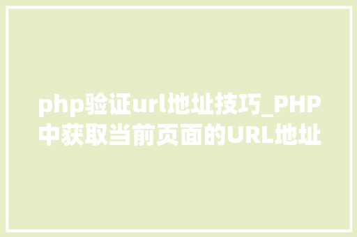 php验证url地址技巧_PHP中获取当前页面的URL地址的方法