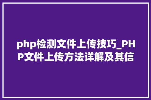 php检测文件上传技巧_PHP文件上传方法详解及其信息解析附视频