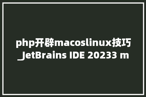 php开辟macoslinux技巧_JetBrains IDE 20233 macOS Linux Windows  开拓者对象